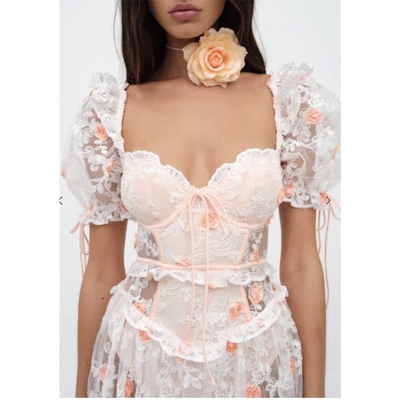 NWT Free People For Love & Lemons Tessa Midi Dress Size Small - Picture 4 of 15